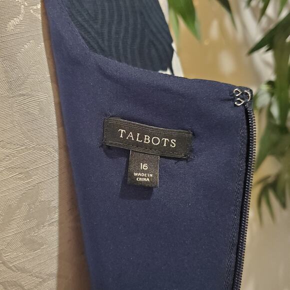 Talbots Floral Textured Cotton Square Neck Sheath Dress Womens Plus Size 16 - Picture 8 of 10